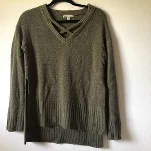 Olive criss cross front sweater